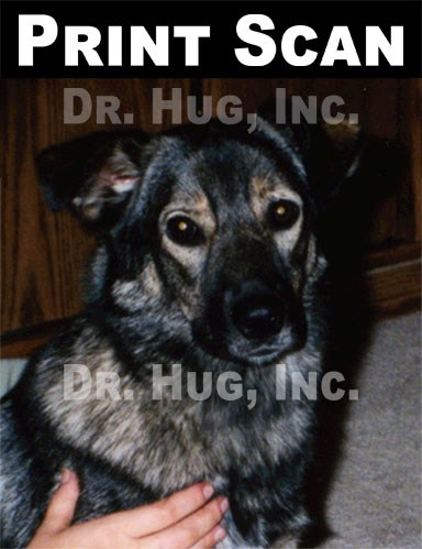 The same scanned digital image from a printed photo zoomed in.